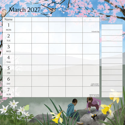 National Trust WT Planner Wall Calendar 2027
