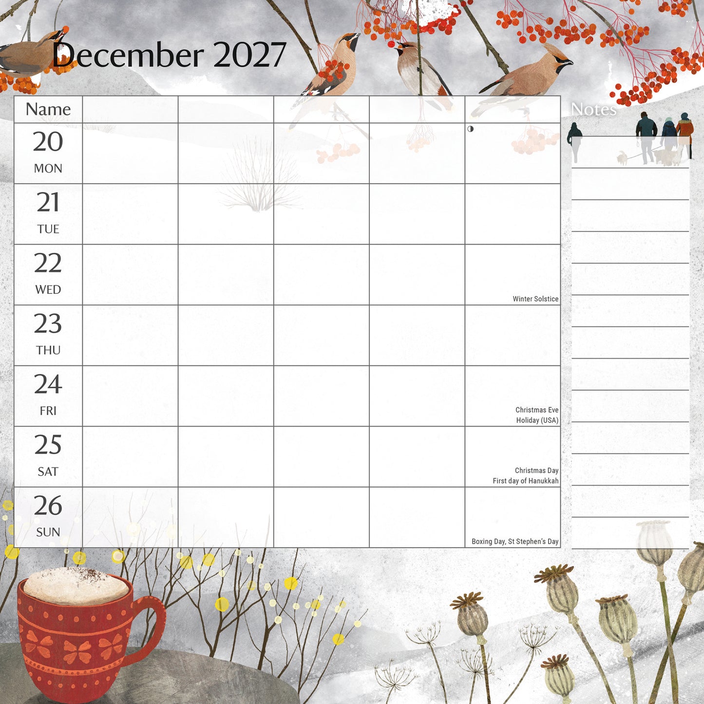 National Trust WT Planner Wall Calendar 2027