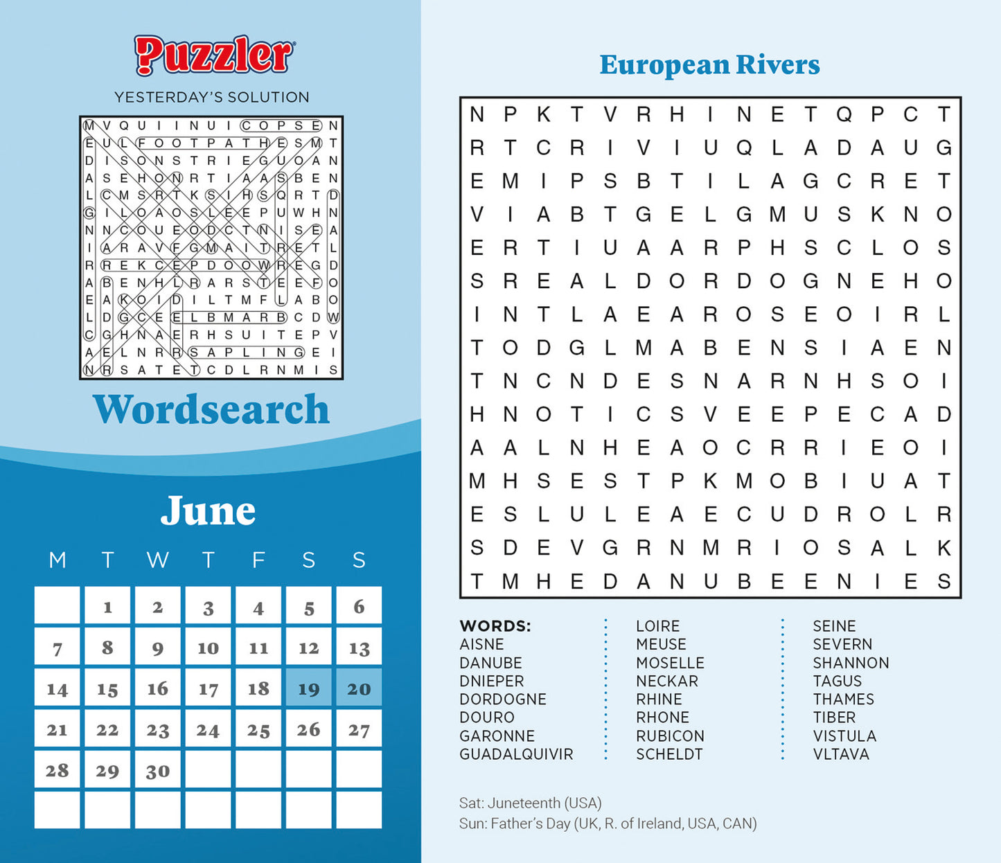 Word Search, Puzzler Box Calendar 2027