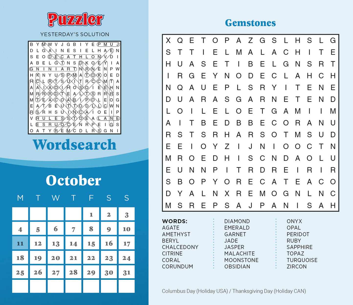 Word Search, Puzzler Box Calendar 2027