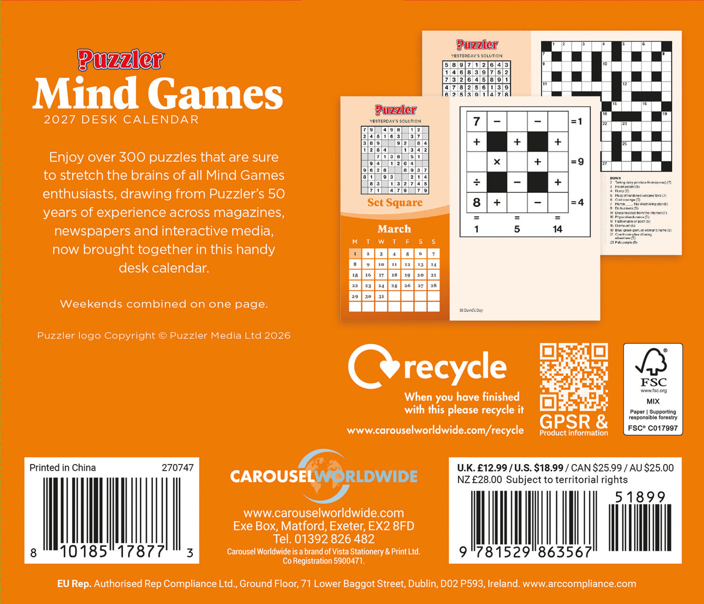 Mind Games, Puzzler Box Calendar 2027
