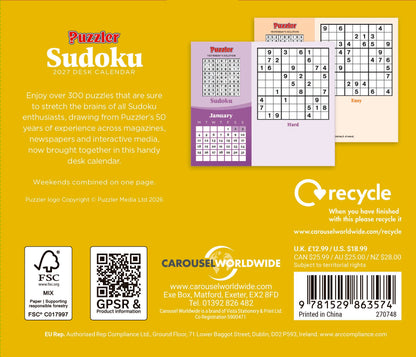 Sudoku, Puzzler Box Calendar 2027