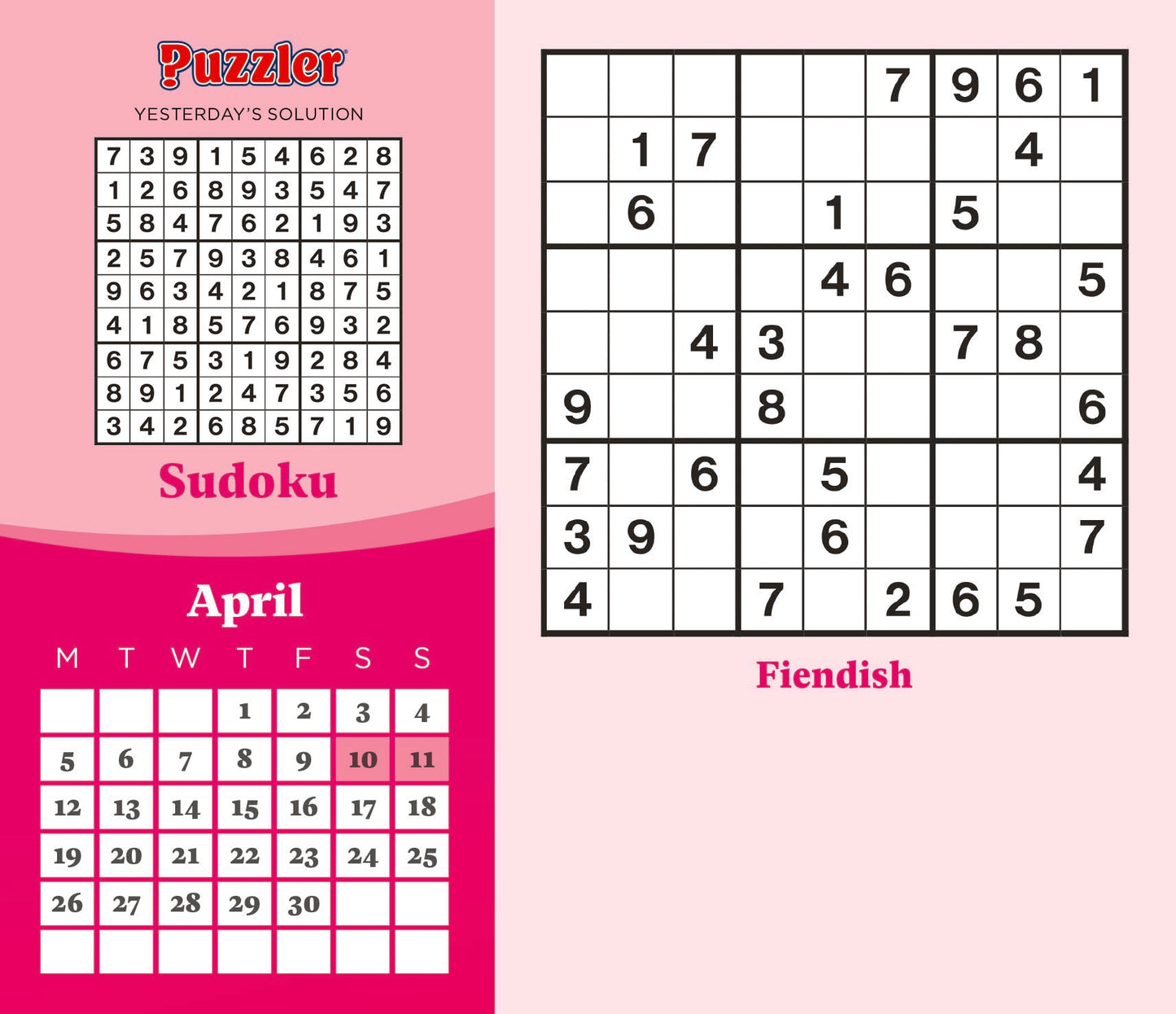 Sudoku, Puzzler Box Calendar 2027