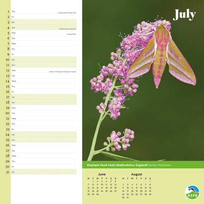 RSPB Inspiring Nature Wiro Wall Calendar 2027
