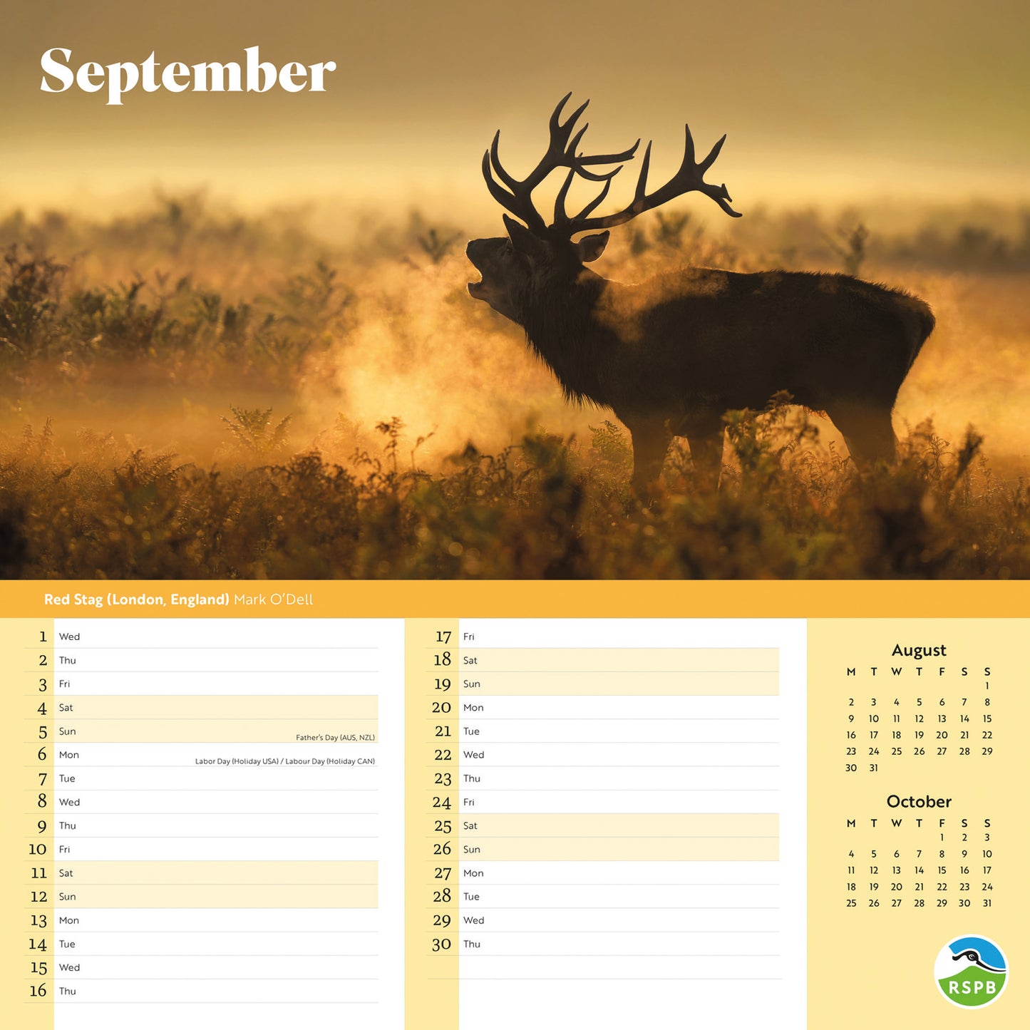 RSPB Inspiring Nature Wiro Wall Calendar 2027