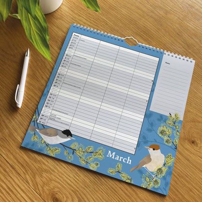 RSPB Illustrated Household Planner Wall Calendar 2027