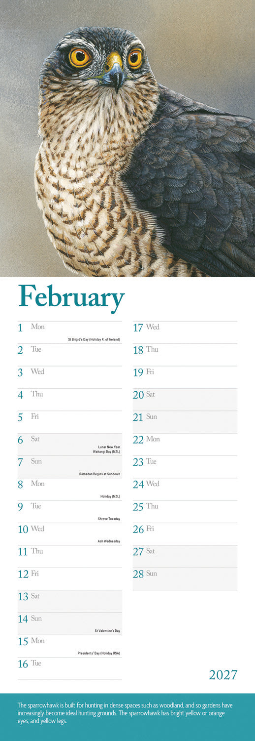 British Wildlife in Art By Robert Fuller Slim Calendar 2027