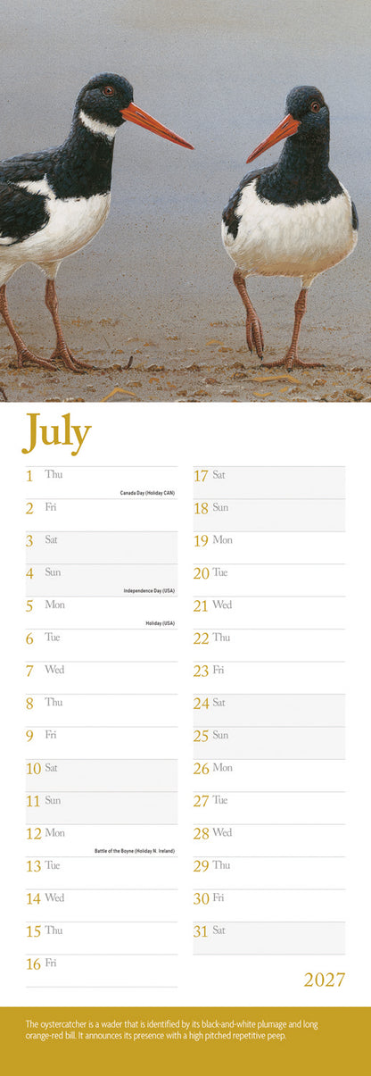 British Wildlife in Art By Robert Fuller Slim Calendar 2027