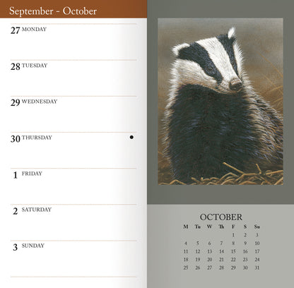 British Wildlife in Art by Robert Fuller Slim Diary 2027