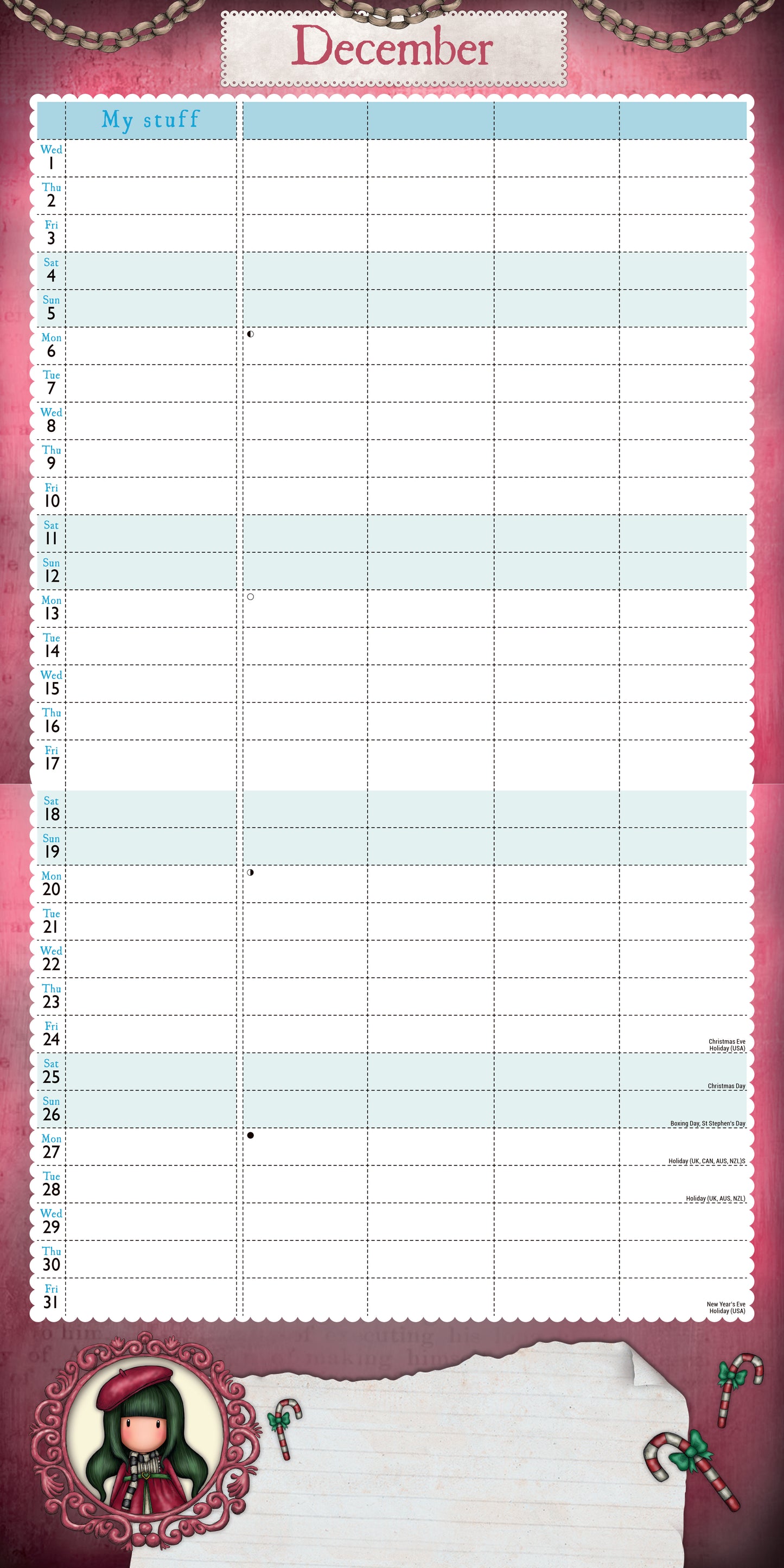 Gorjuss Planner Wall Calendar 2027