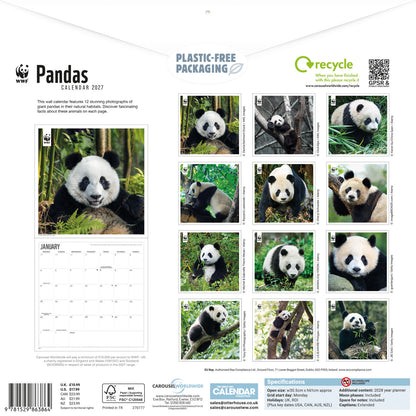 Pandas WWF Wall Calendar 2027