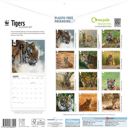 Tigers WWF Wall Calendar 2027