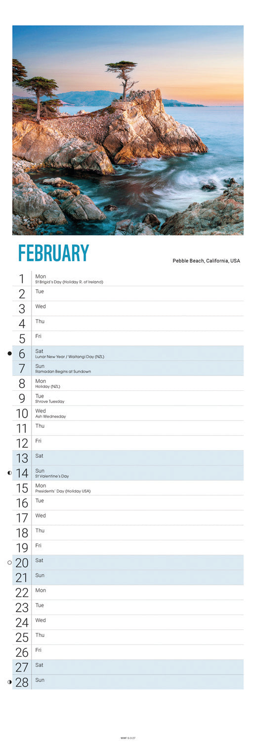Beautiful World WWF Slim Calendar 2027