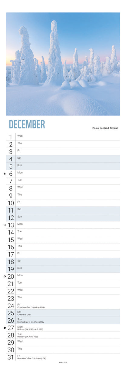 Beautiful World WWF Slim Calendar 2027