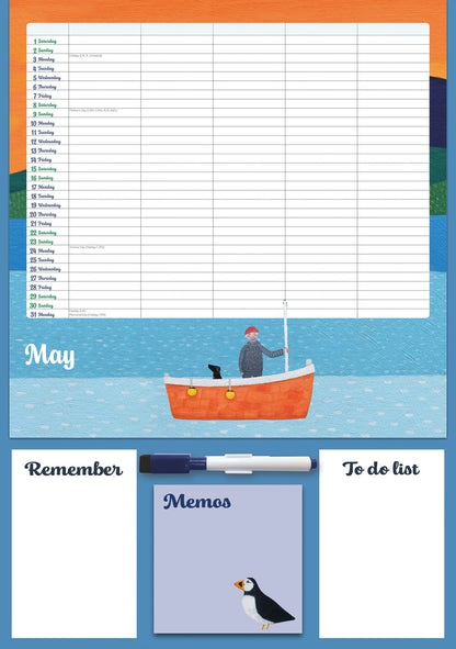 Ailsa Black By the Sea Planner A3 Calendar 2027