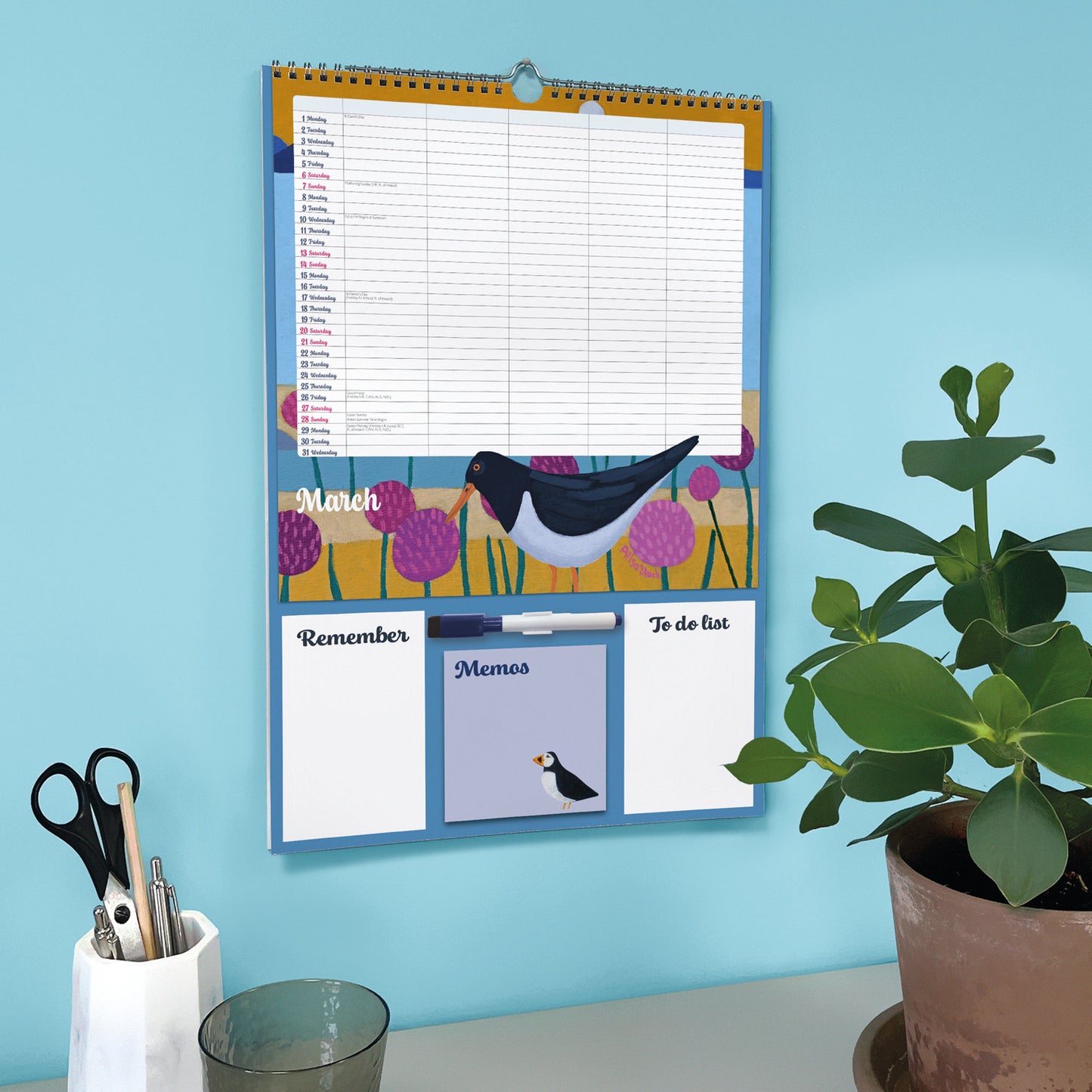 Ailsa Black By the Sea Planner A3 Calendar 2027