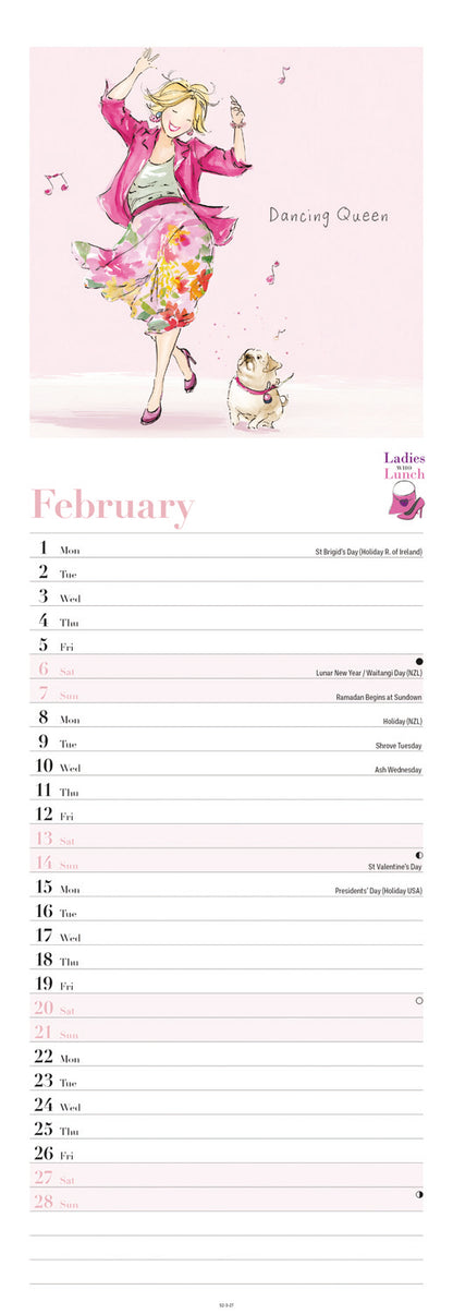 Ladies Who Lunch Slim Calendar 2027
