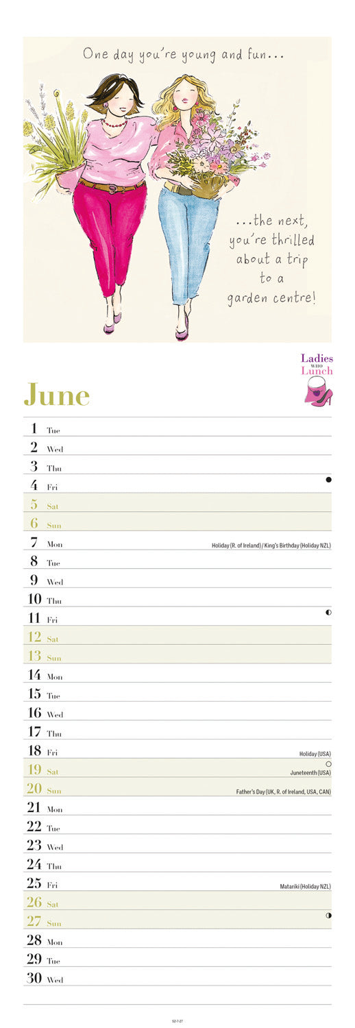 Ladies Who Lunch Slim Calendar 2027