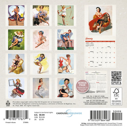 Pin Up Girls Mini Calendar 2027