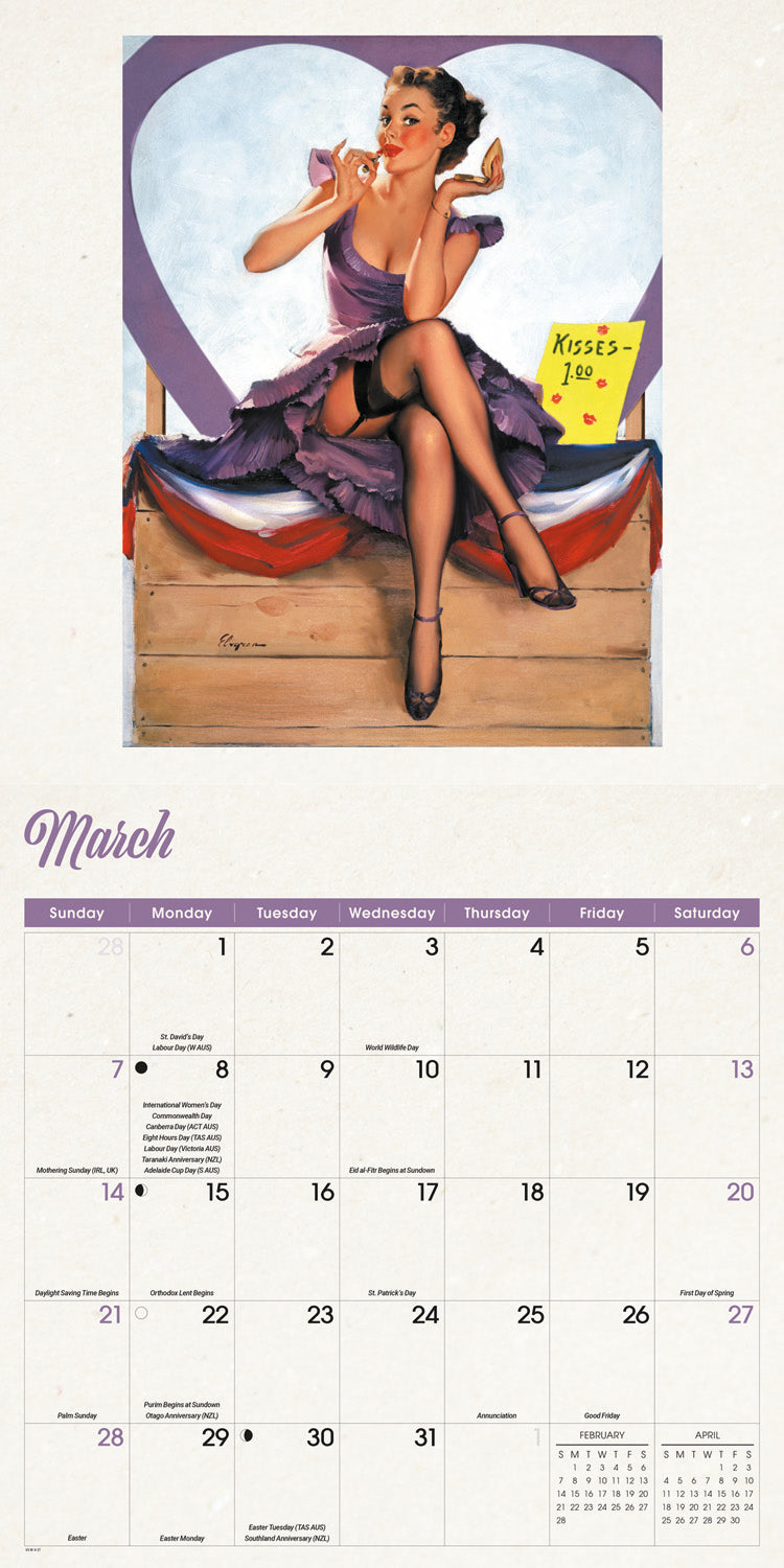 Pin Up Girls Wall Calendar 2027