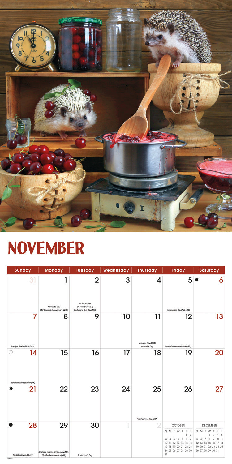 Hedgehogs! Wall Calendar 2027