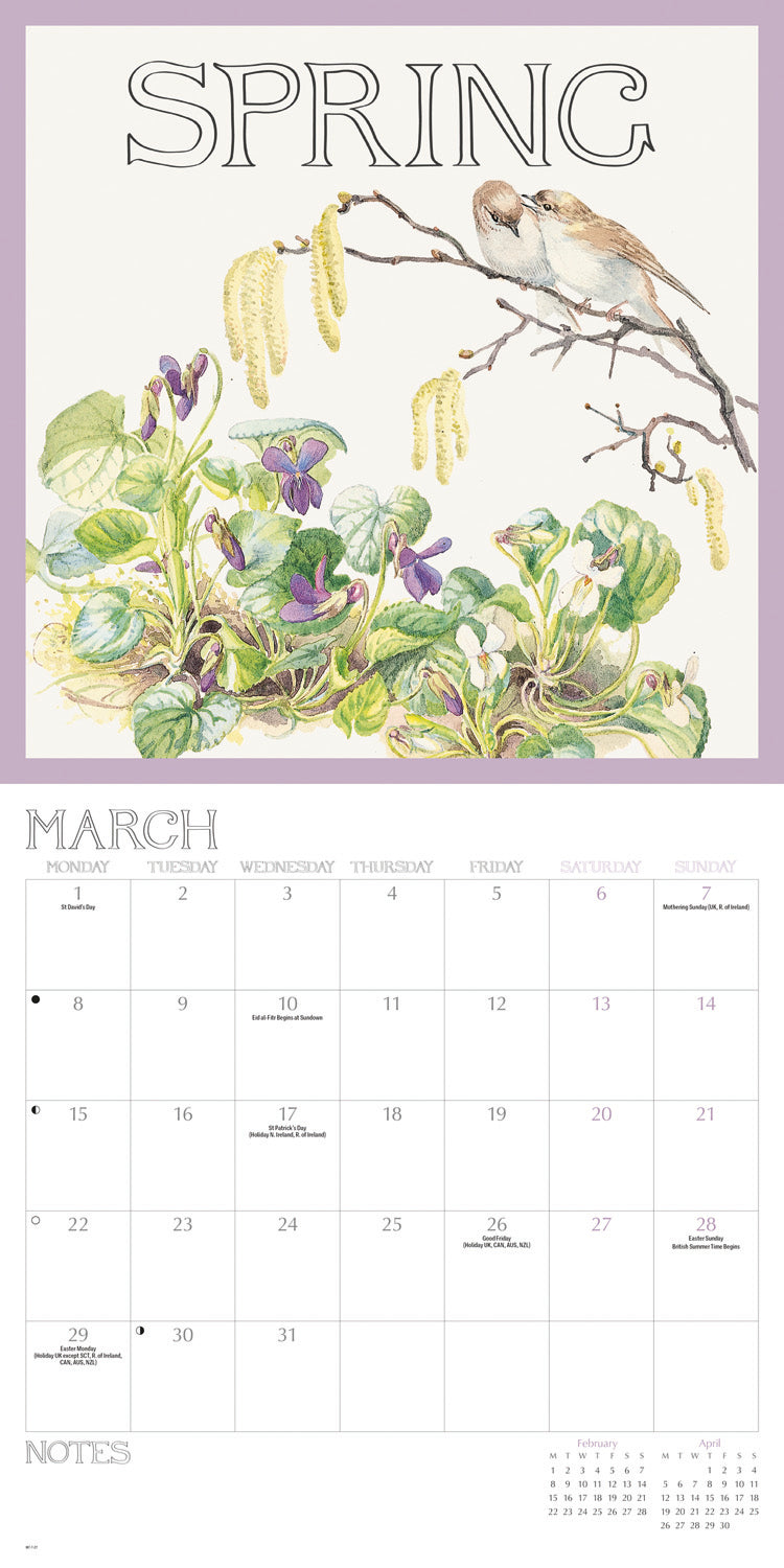 Country Diary, Edith Holden Wall Calendar 2027