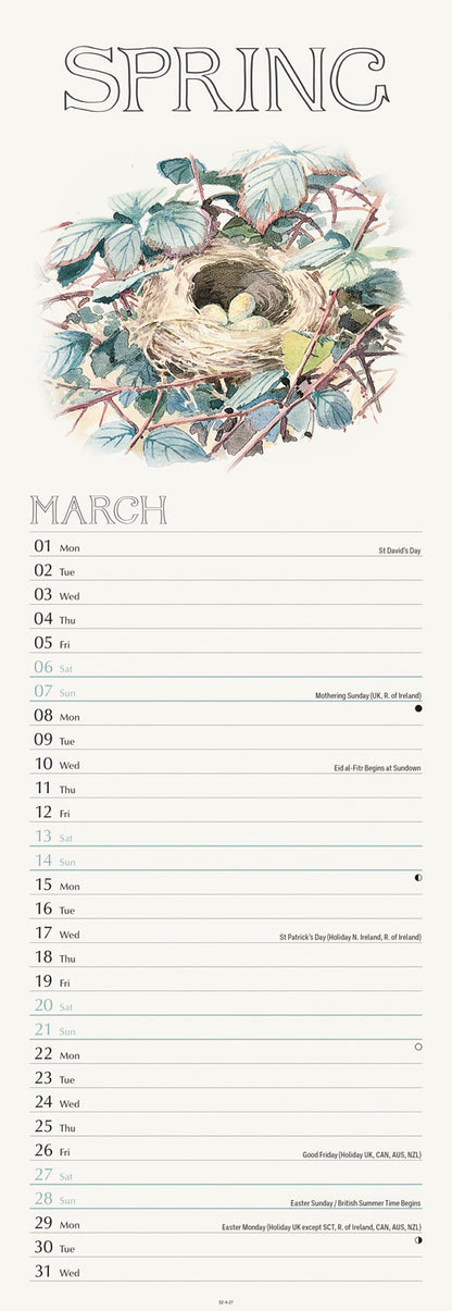 Country Diary, Edith Holden Slim Calendar 2027
