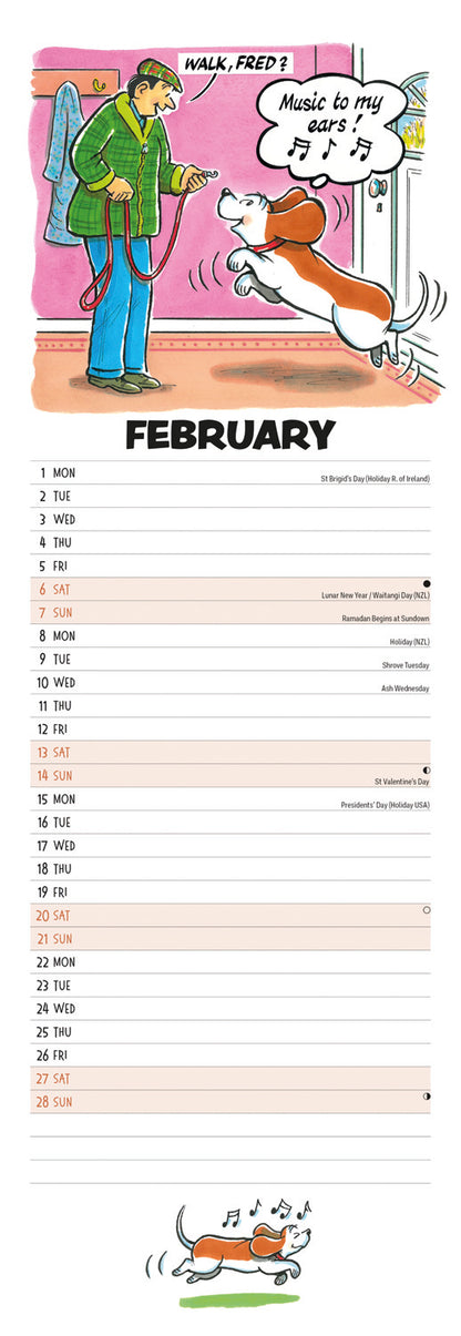 Fred Basset Slim Calendar 2027