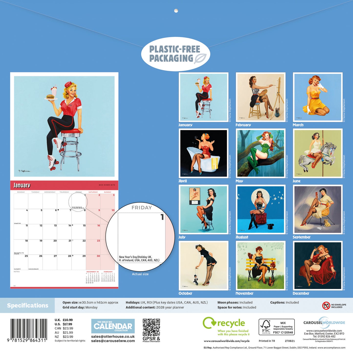 Pin Ups Wall Calendar 2027