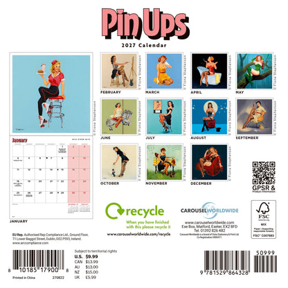 Pin Ups Mini Calendar 2027