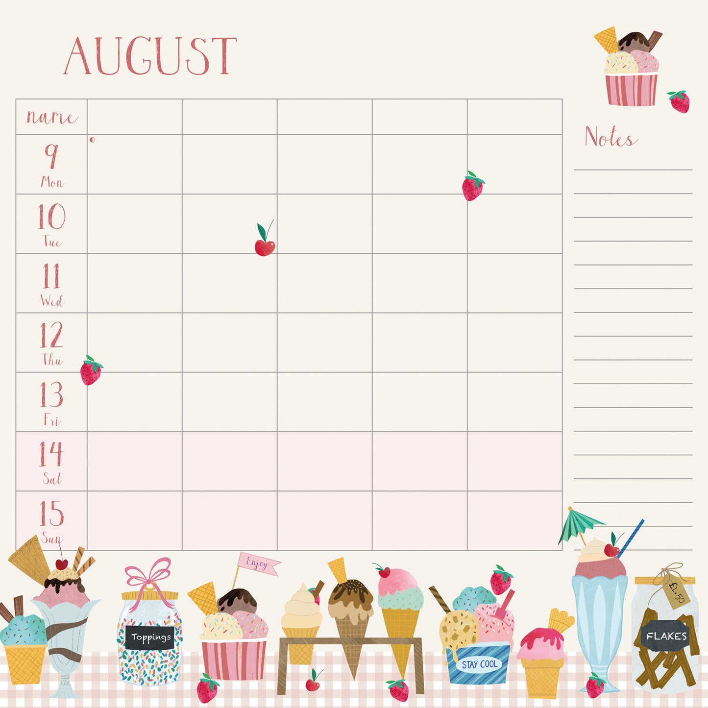 Georgia Breeze WT Planner Wall Calendar 2027
