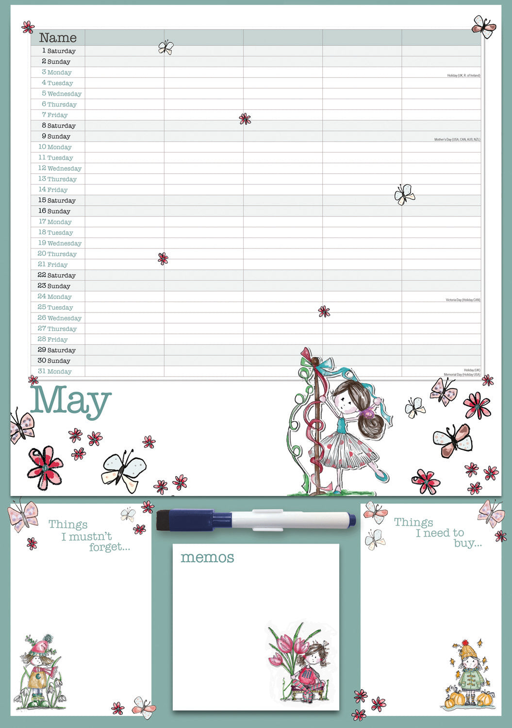 Tracey Russell Planner A3 Calendar 2027