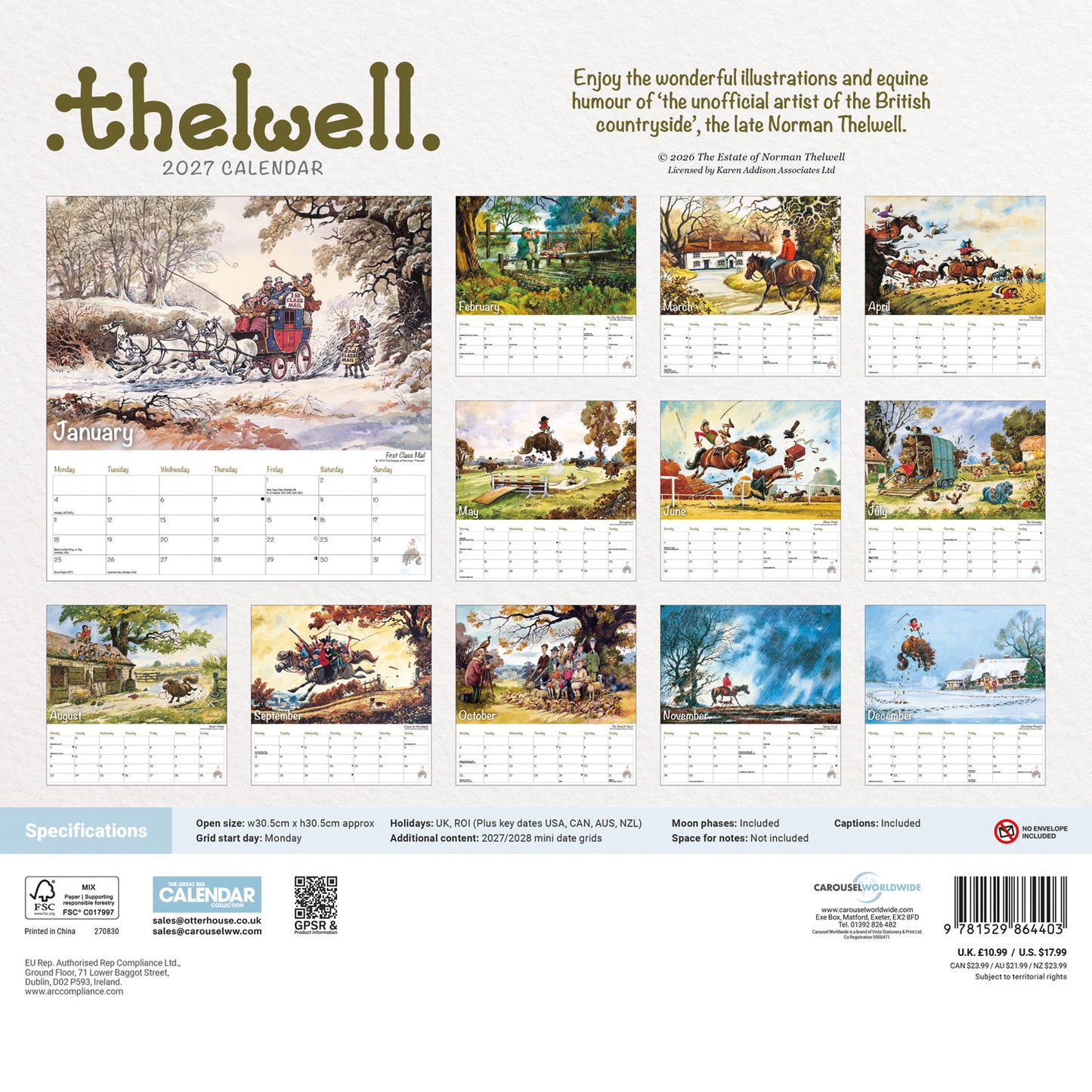 Thelwell Wiro Wall Calendar 2027
