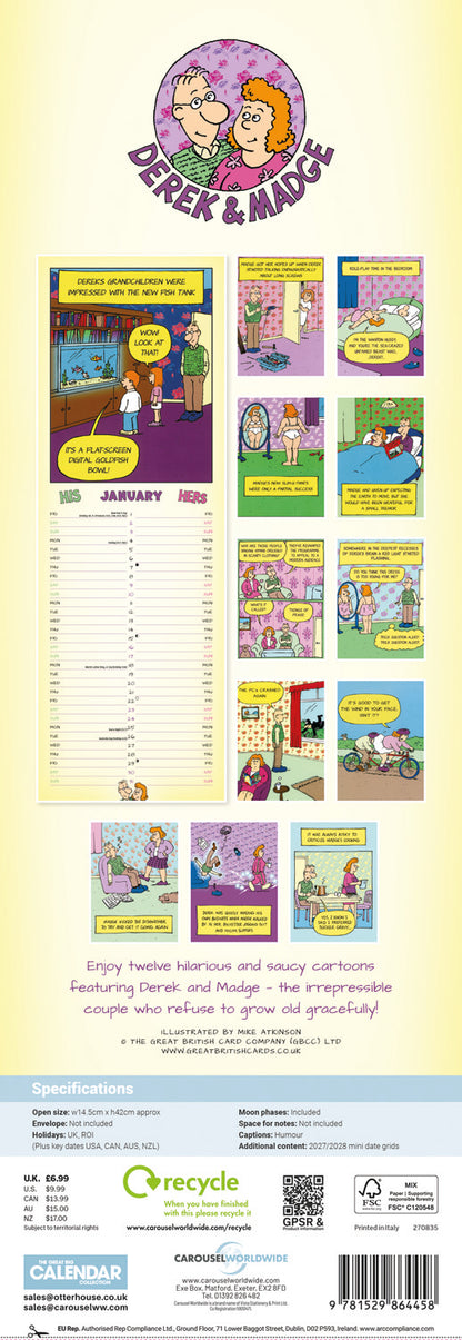 Derek & Madge His n Hers Planner Slim Calendar 2027