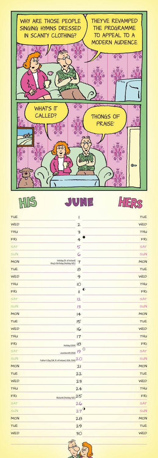 Derek & Madge His n Hers Planner Slim Calendar 2027
