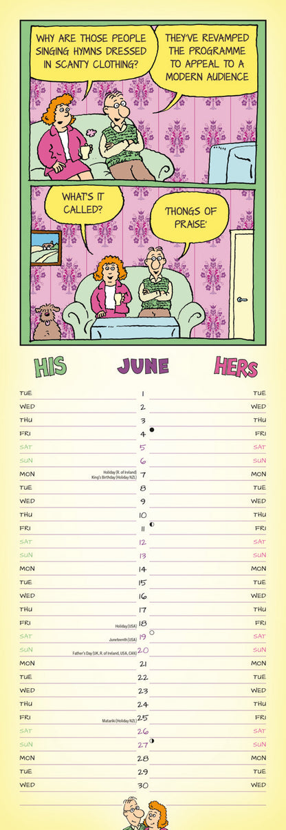 Derek & Madge His n Hers Planner Slim Calendar 2027