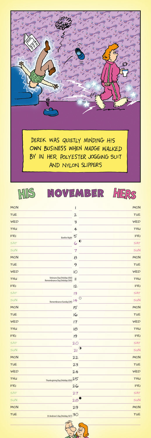 Derek & Madge His n Hers Planner Slim Calendar 2027