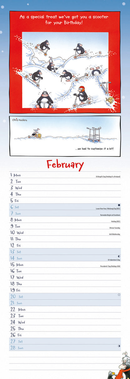 Eric the Penguin Slim Calendar 2027