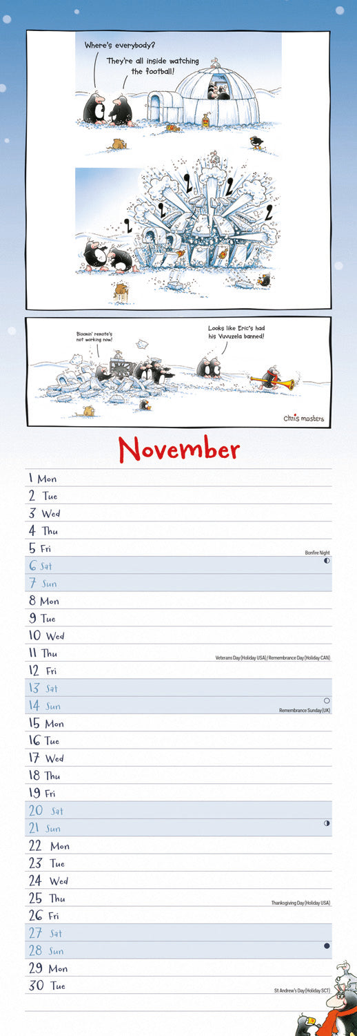 Eric the Penguin Slim Calendar 2027