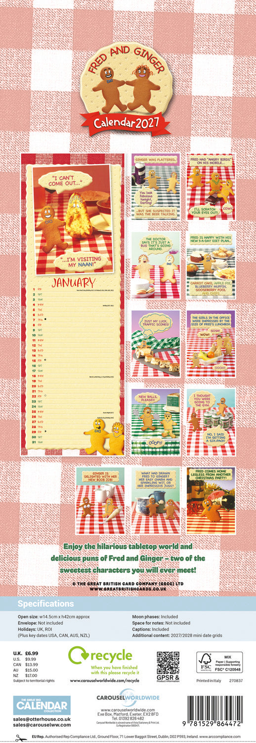 Fred & Ginger Slim Calendar 2027