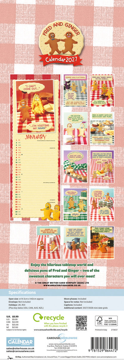 Fred & Ginger Slim Calendar 2027
