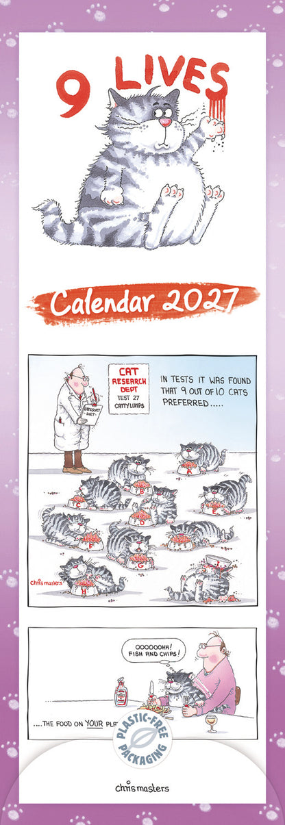 9 Lives Slim Calendar 2027