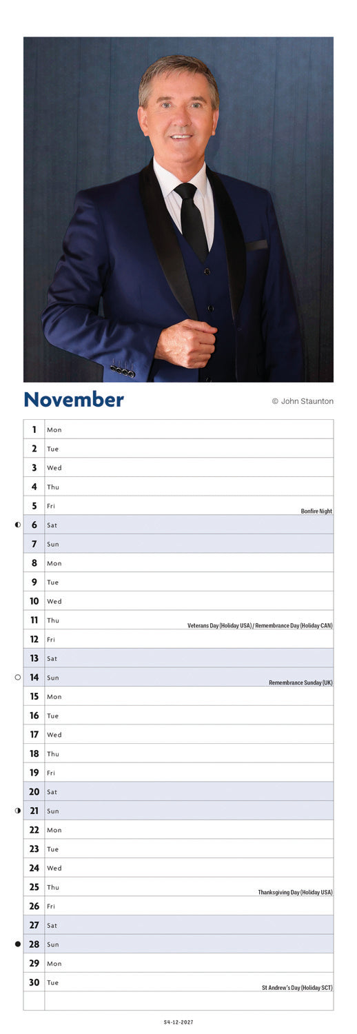 Daniel O'Donnell Slim Calendar 2027