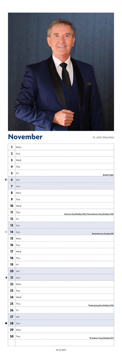 Daniel O'Donnell Slim Calendar 2027