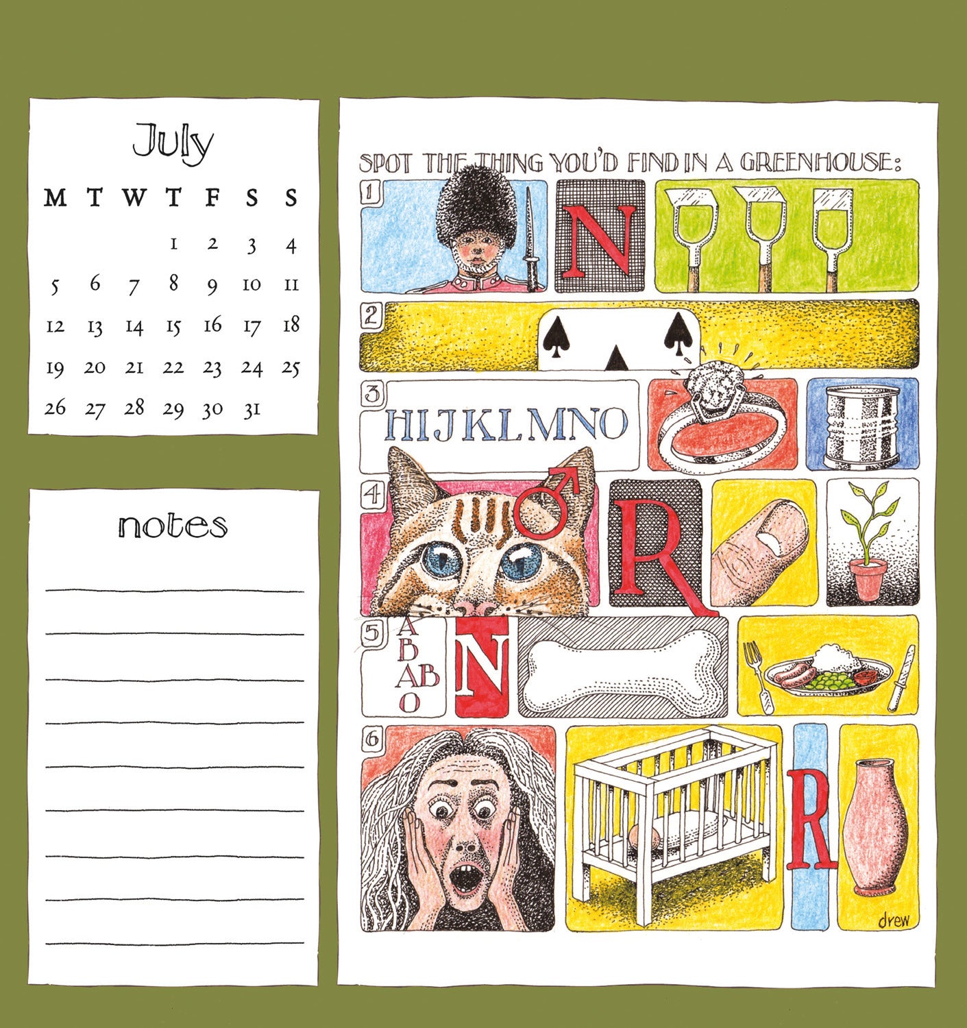 Simon Drew Easel Calendar 2027
