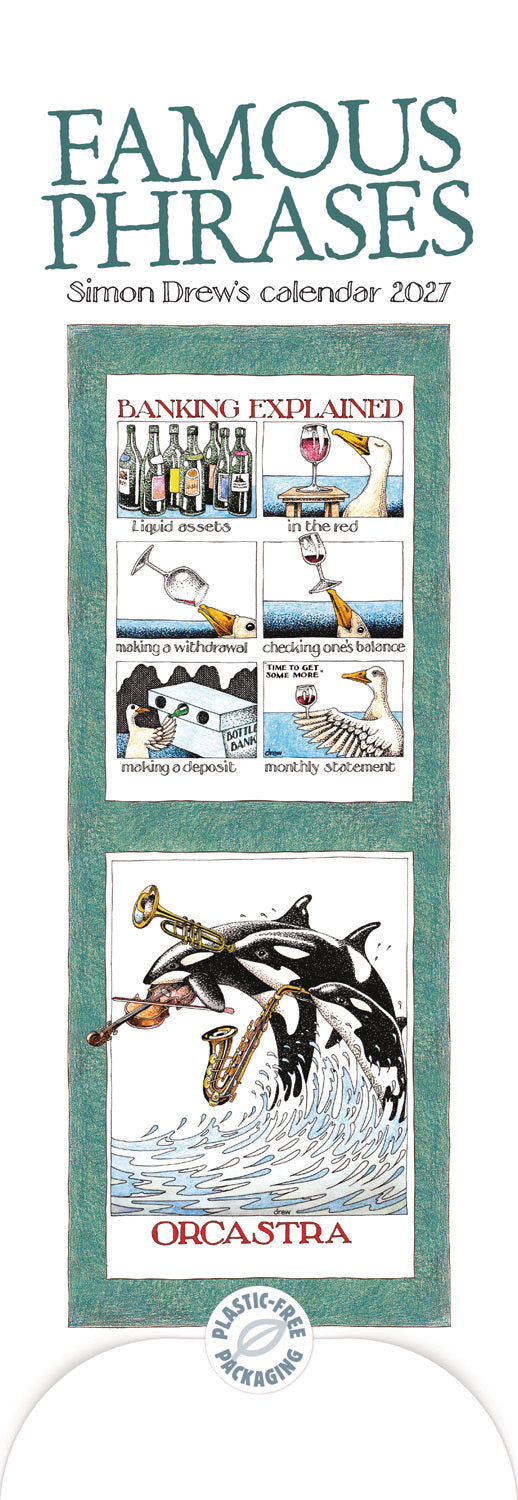 Simon Drews Famous Phrases Slim Calendar 2027