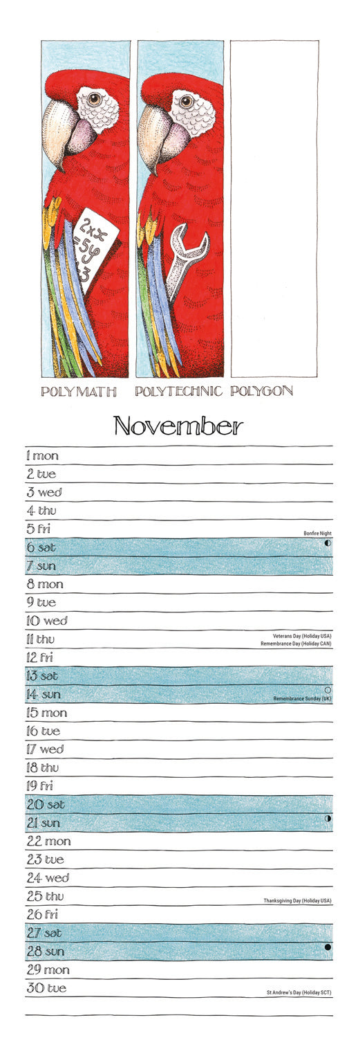 Simon Drews Famous Phrases Slim Calendar 2027