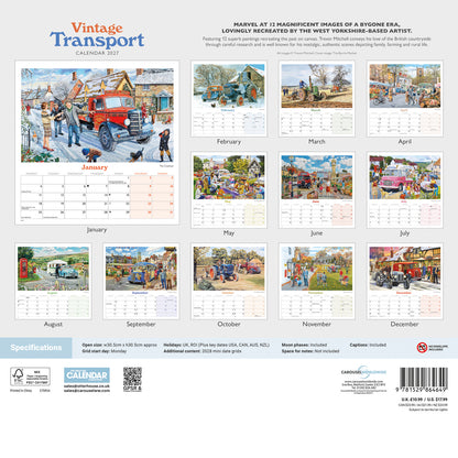 Vintage Transport, Trevor Mitchell Wiro Wall Calendar 2027