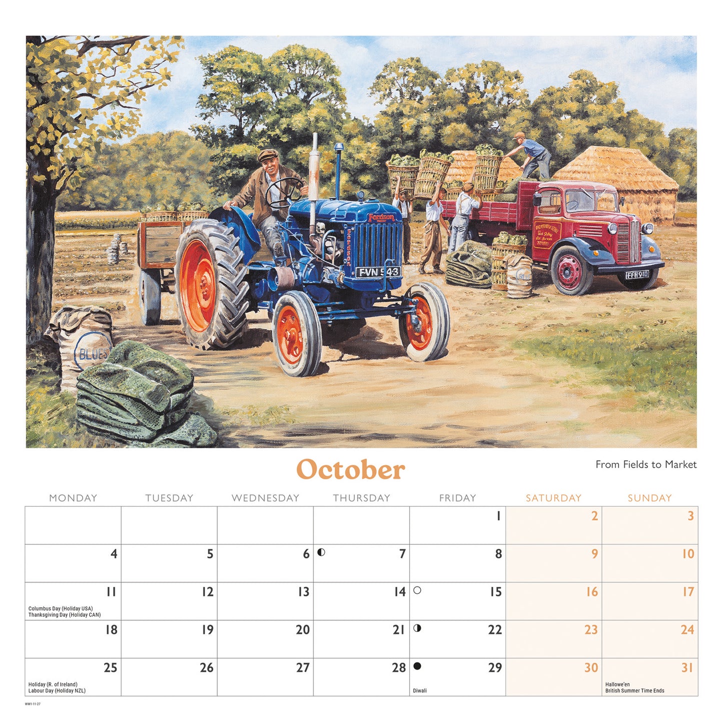 Vintage Transport, Trevor Mitchell Wiro Wall Calendar 2027