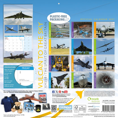 Vulcan XH558 Wall Calendar 2027